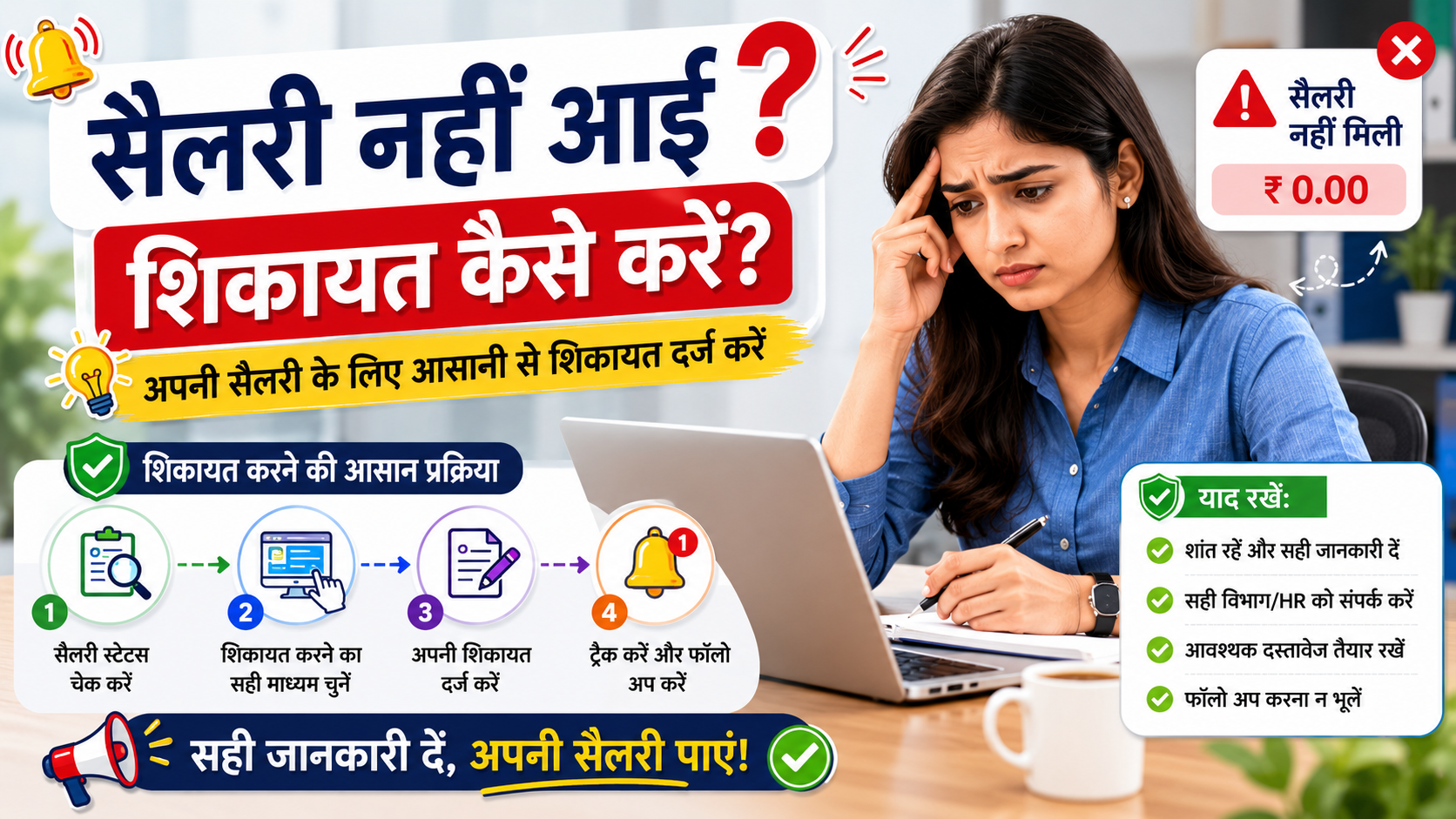 Read more about the article Salary nahi aai complaint kaise kare — पूरी जानकारी 2026