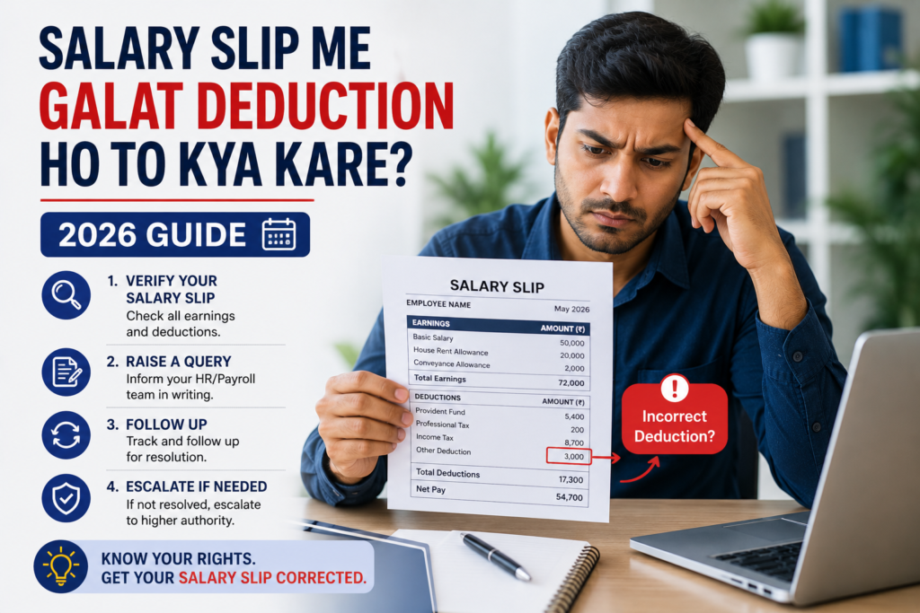 salary slip me galat deduction