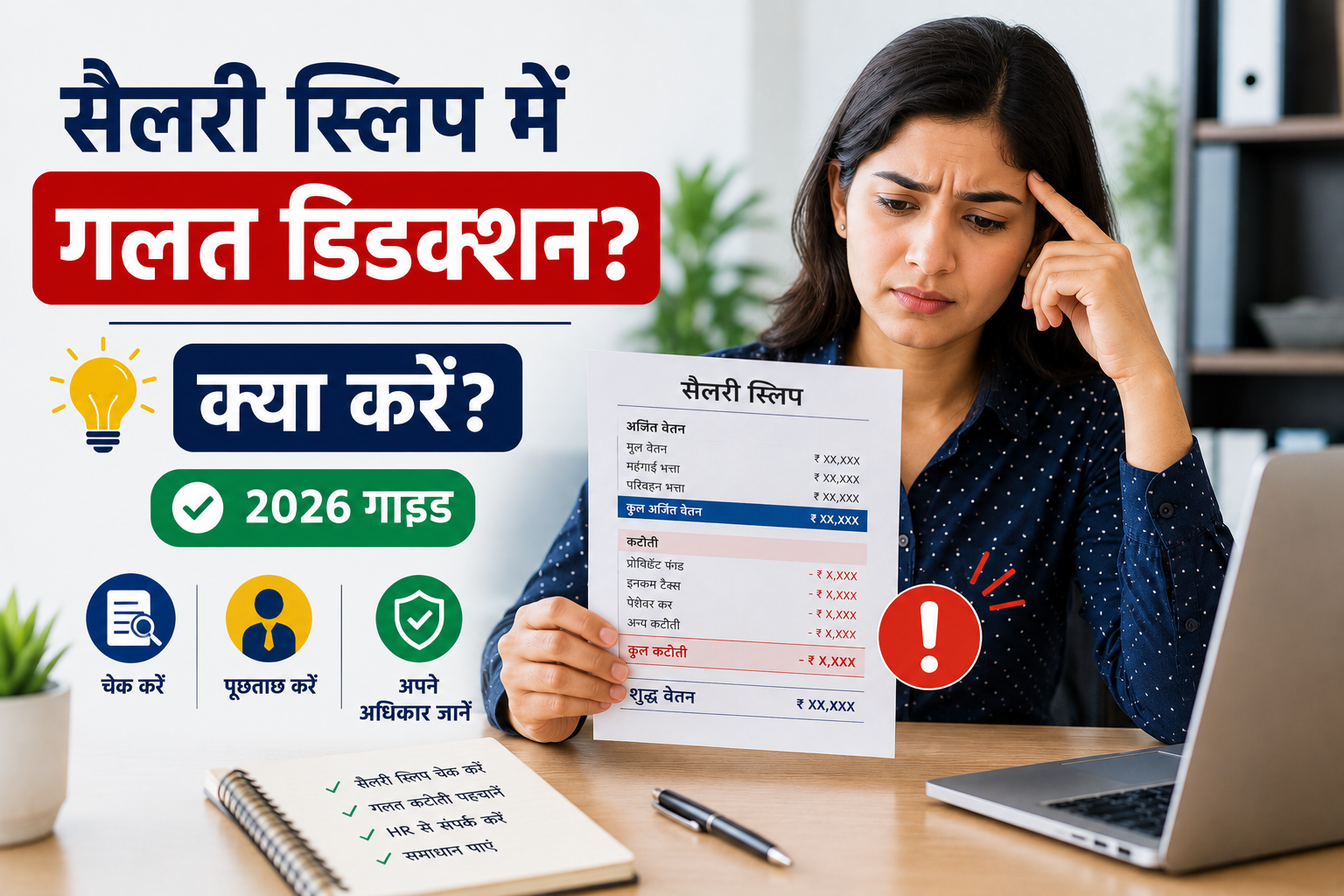 Read more about the article Salary Slip Me Galat Deduction Ho To Kya Kare? 2026 Guide