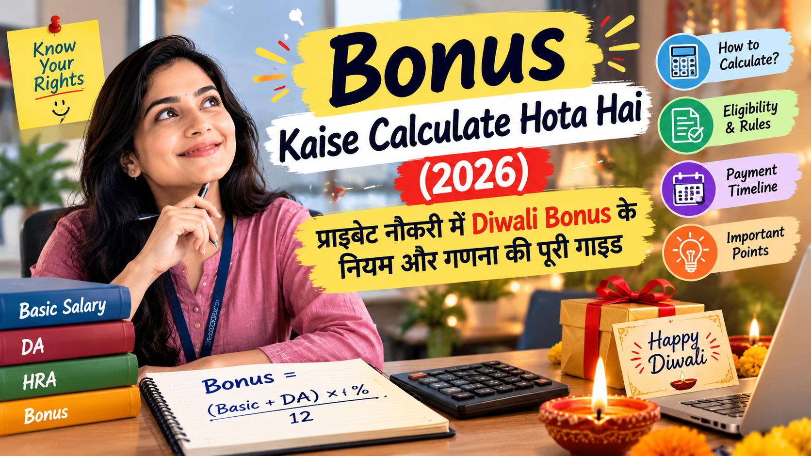 Read more about the article Bonus Kaise Calculate Hota Hai (2026): दीवाली बोनस के नियम