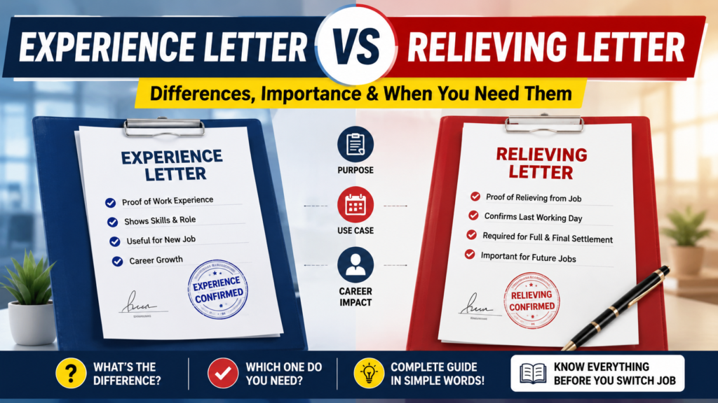 Experience Letter vs Relieving Letter guide 2026